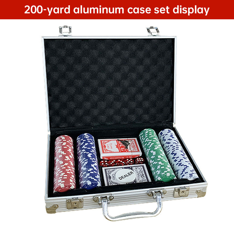500 PCS Poker Chip Set in Locking Aluminum Briefcase - Texas Hold'em Gambling Kit with Dice, Dealer Button & Cards