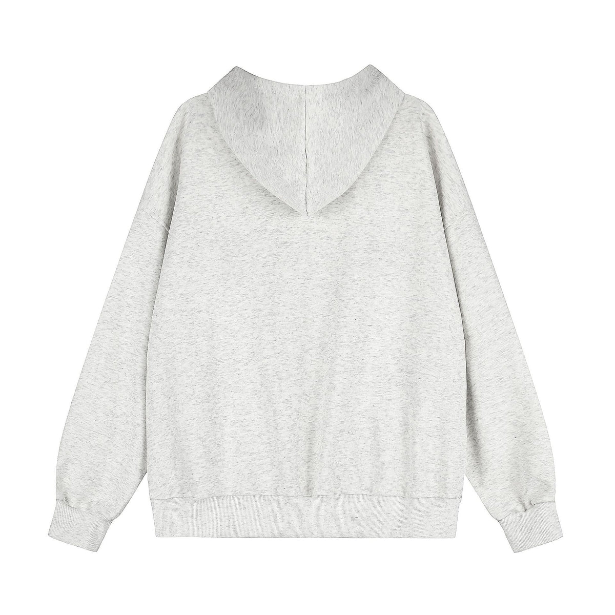 Emblem embroidery hooded cardigan sweatshirt zipper jacket