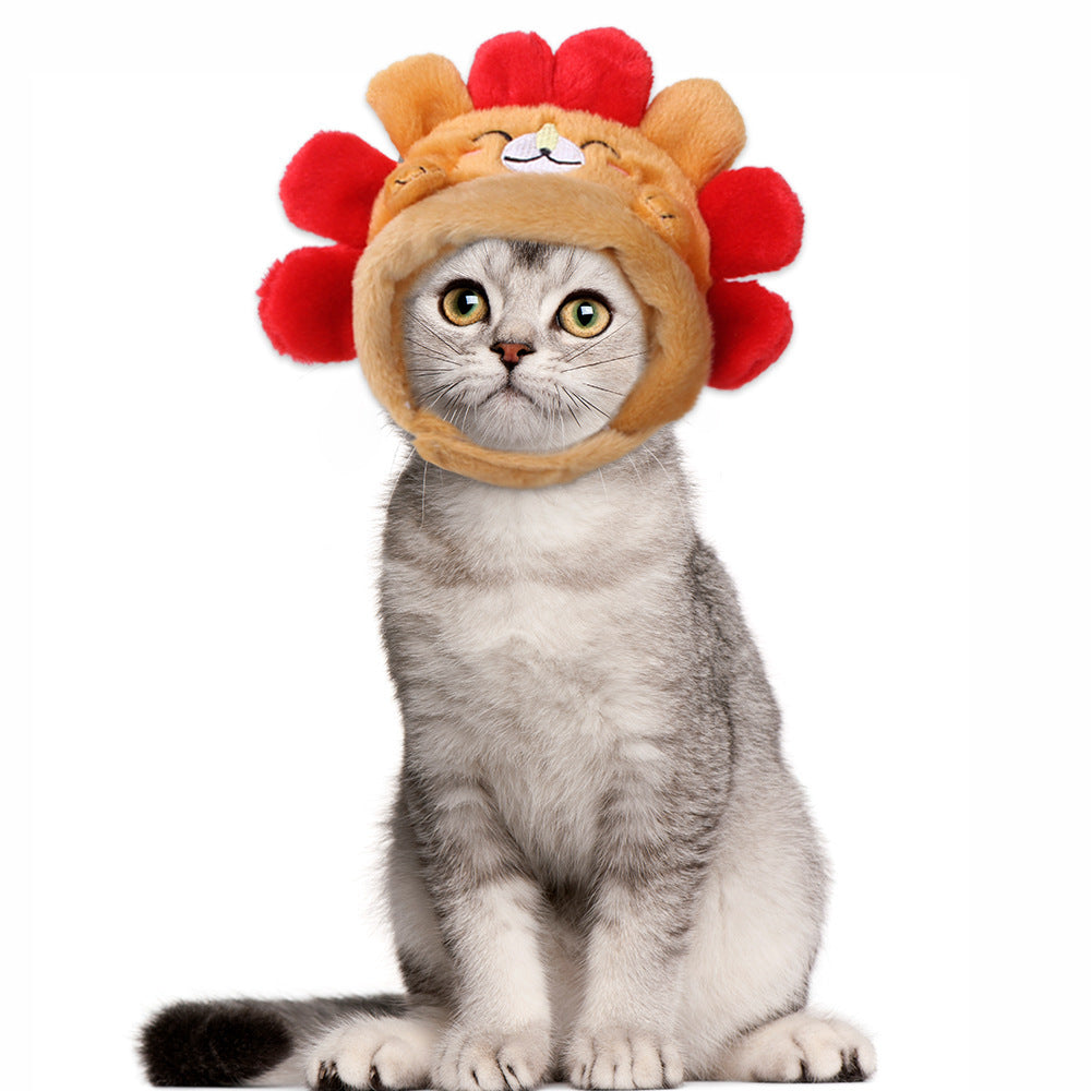 Cute Hedgehog Pattern Pet Head Cover Windproof Outdoor Decorative Mask for Cats and Small Dogs