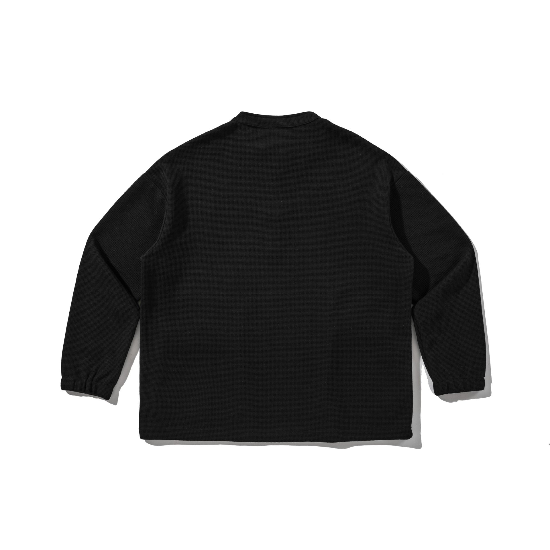 Waffle Knit Henley Neck Loose Casual Oversized Hoodie for Men and Women