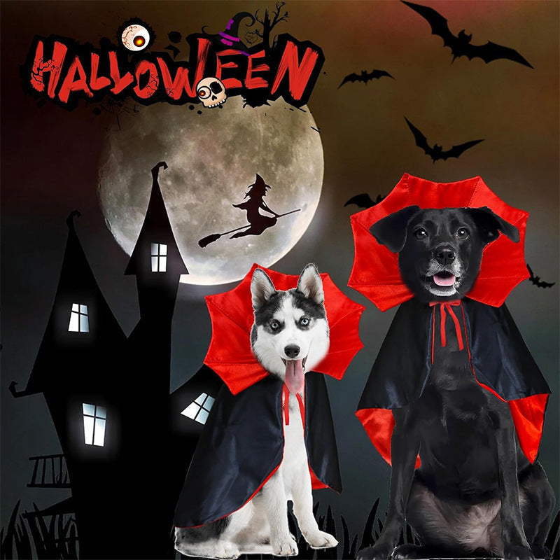 Halloween Vampire Cape for Cats and Dogs, Witch Cloak Pet Costume