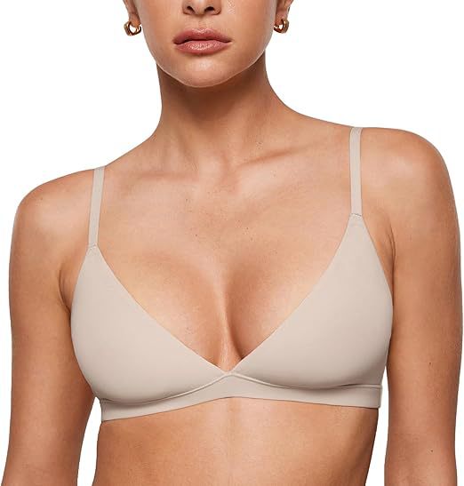 Women's Inbarely Triangular Bra Low-Cut Wire-Free Seamless Bra Soft Comfortable Sexy Underwear