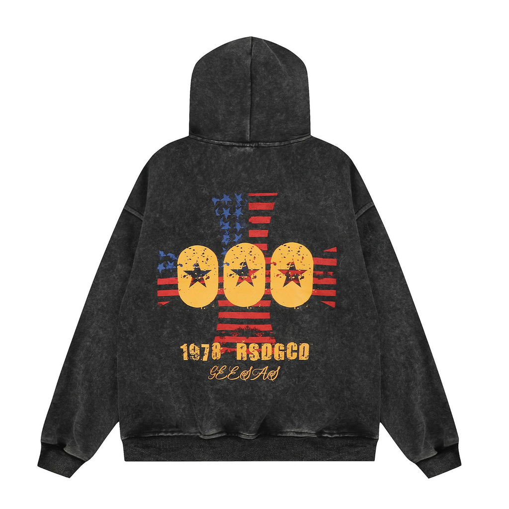 Hooded sweatshirt loose street zipper jacket