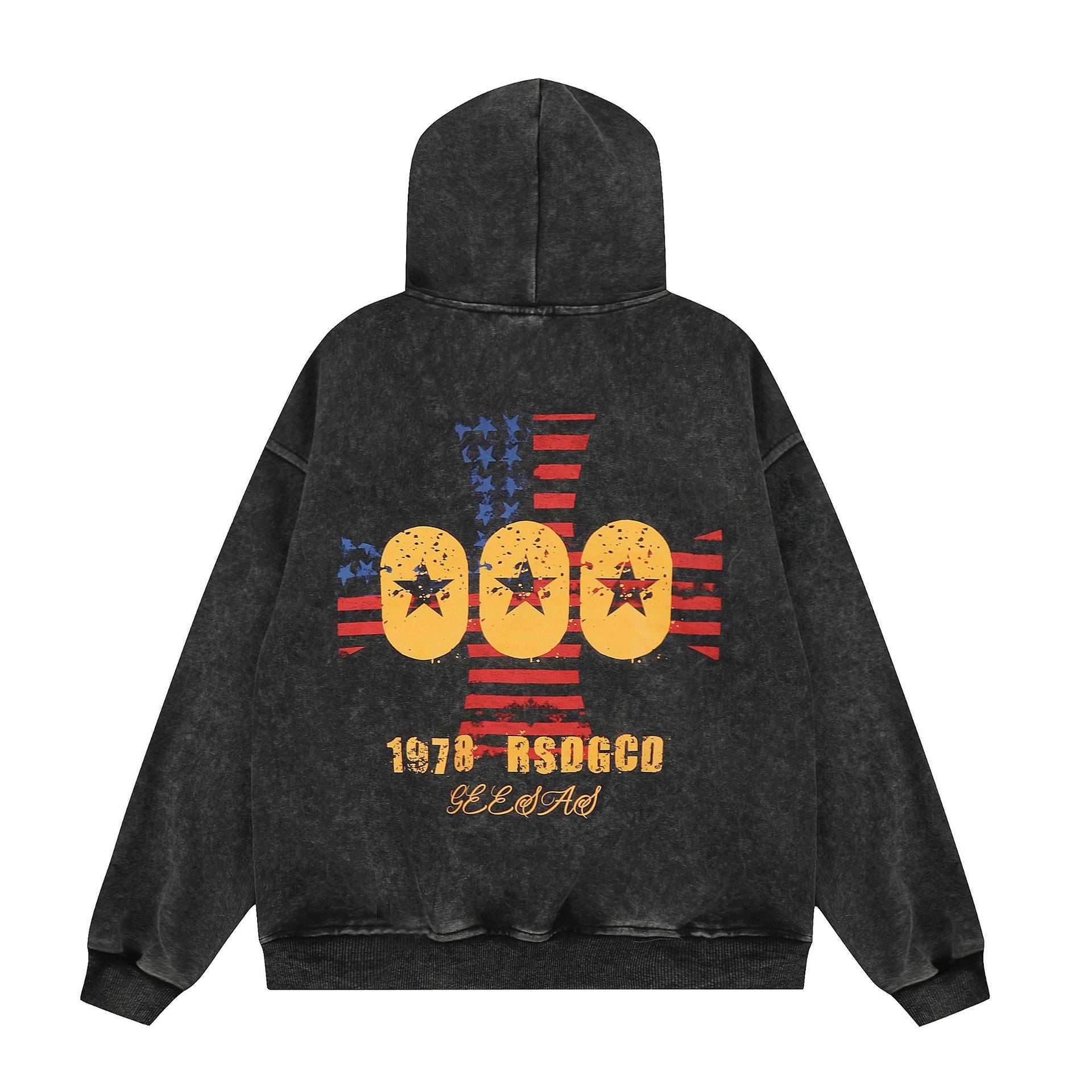 Hooded sweatshirt loose street zipper jacket