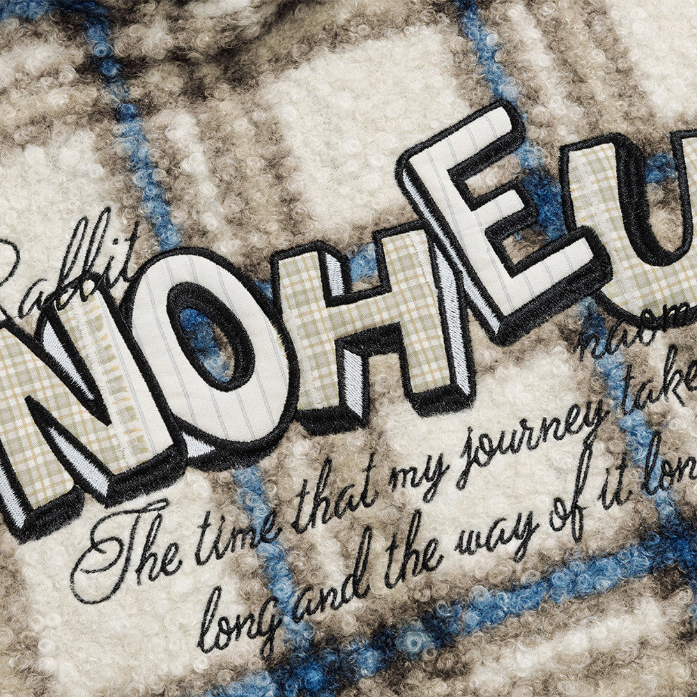 Plaid lamb wool hooded sweatshirt