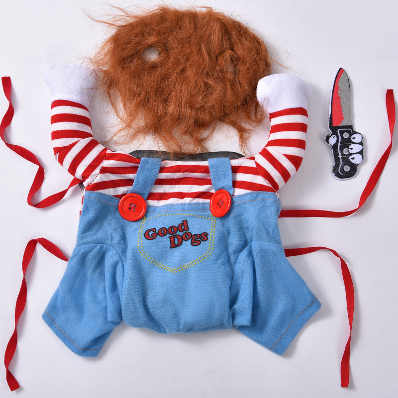 Dog Clothes Knife Doll Transformation Costume Funny Pet Clothing Halloween Cat Pet Apparel Wholesale
