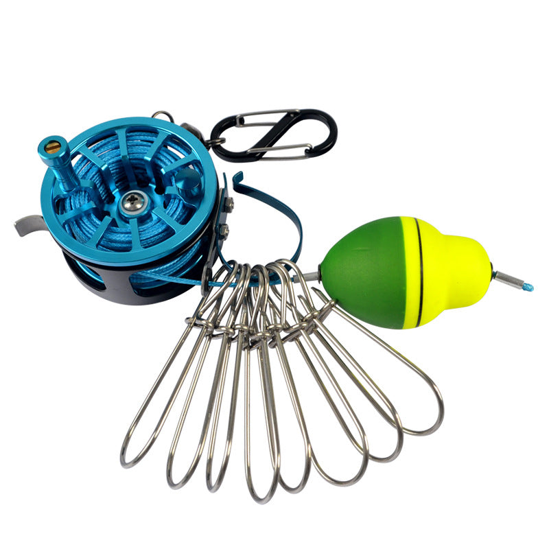 Stainless Steel Fishing Clip with Floats, 8 Clips Live Bait Hook Holder for Reel, Portable Fishing Tackle Tool