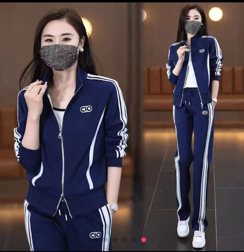 Casual Sporty Women's Outfit Set, Fashionable Youthful Slimming Cardigan Hoodie and Sweatpants Two-Piece Set