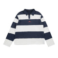 Creative Two-Tone Patchwork Polo Sweatshirt with Front and Back Prints