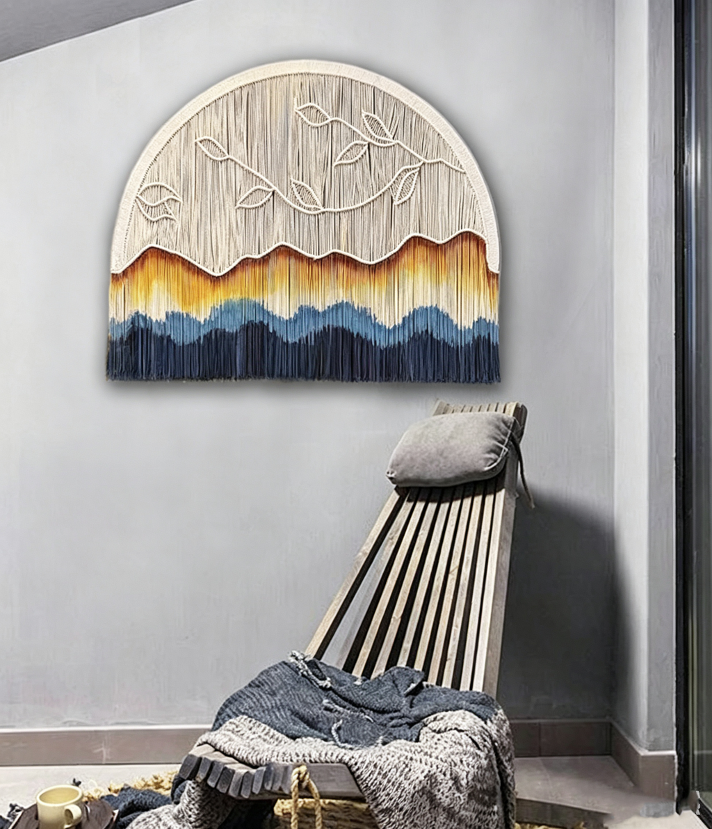 Handmade tapestry circular wall decoration