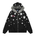Tibetan blue star studded hooded jacket