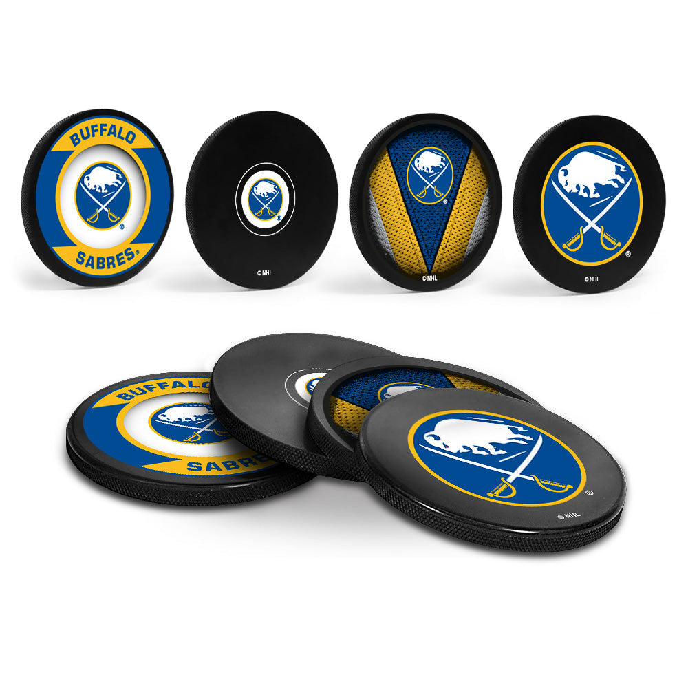 Buffalo Sabres Hockey Puck Coaster Set