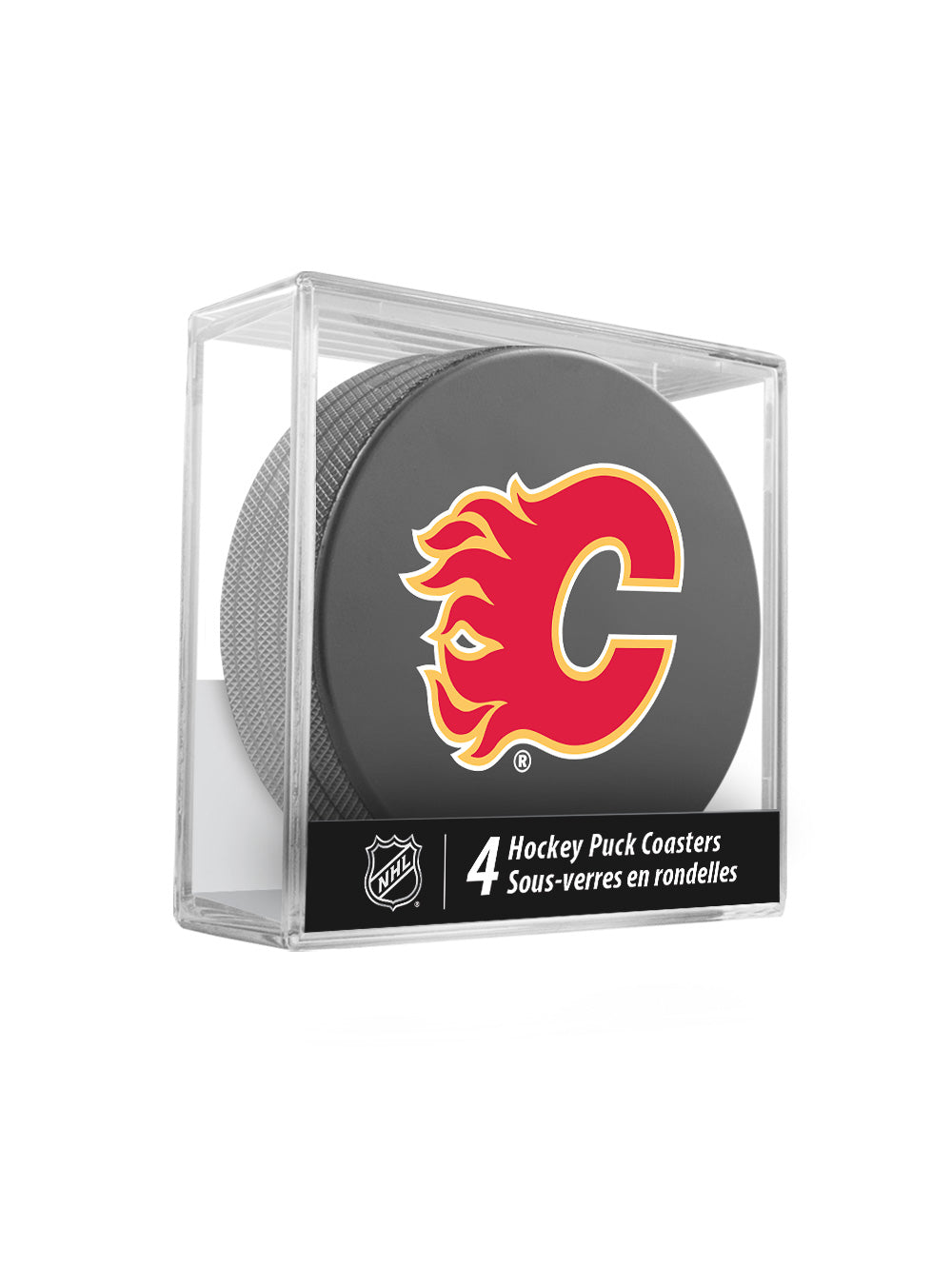 Calgary Flames Hockey Puck Coaster Set