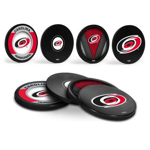 Carolina Hurricanes Hockey Puck Coaster Set