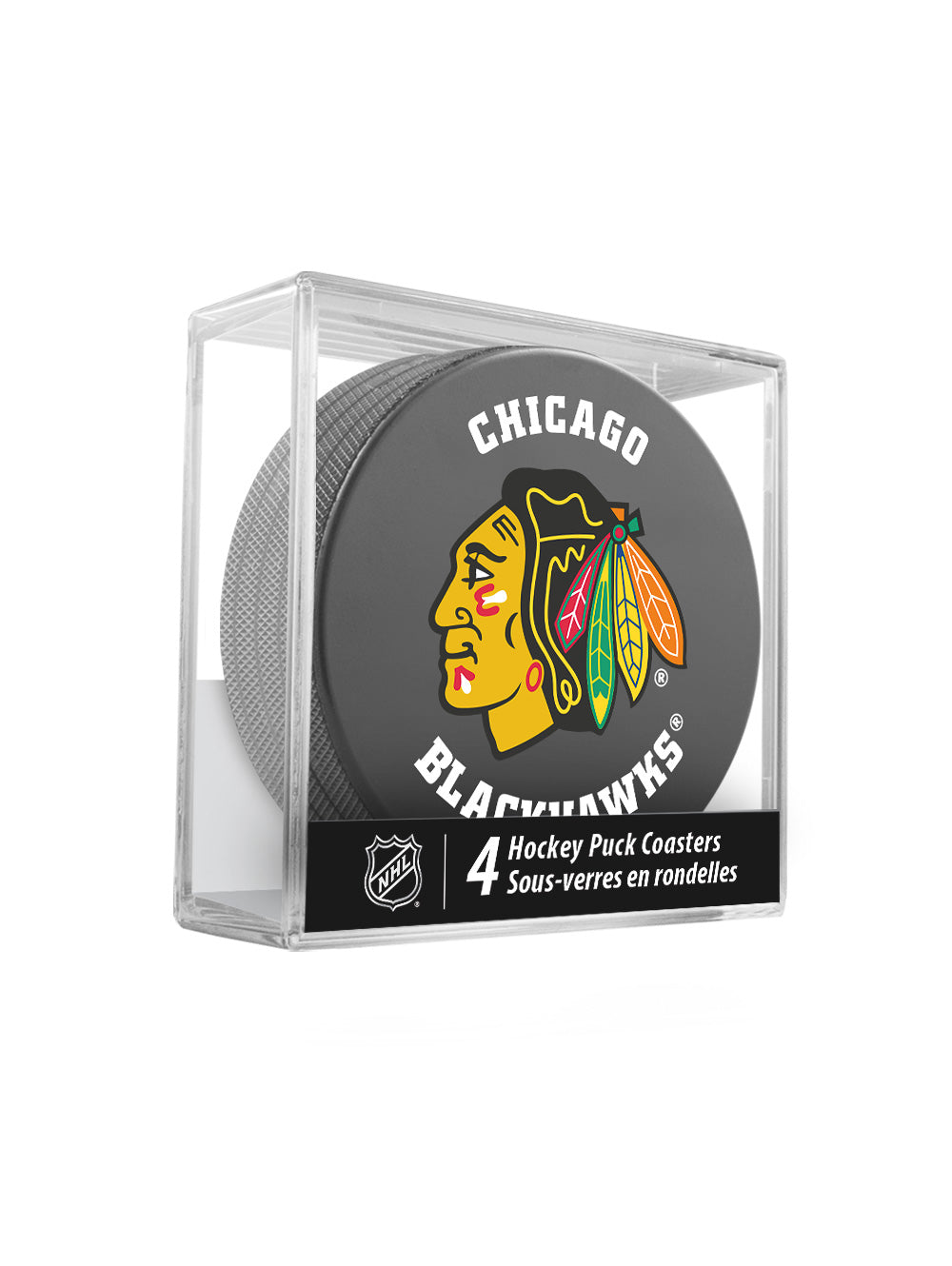 Chicago Blackhawks Hockey Puck Coaster Set