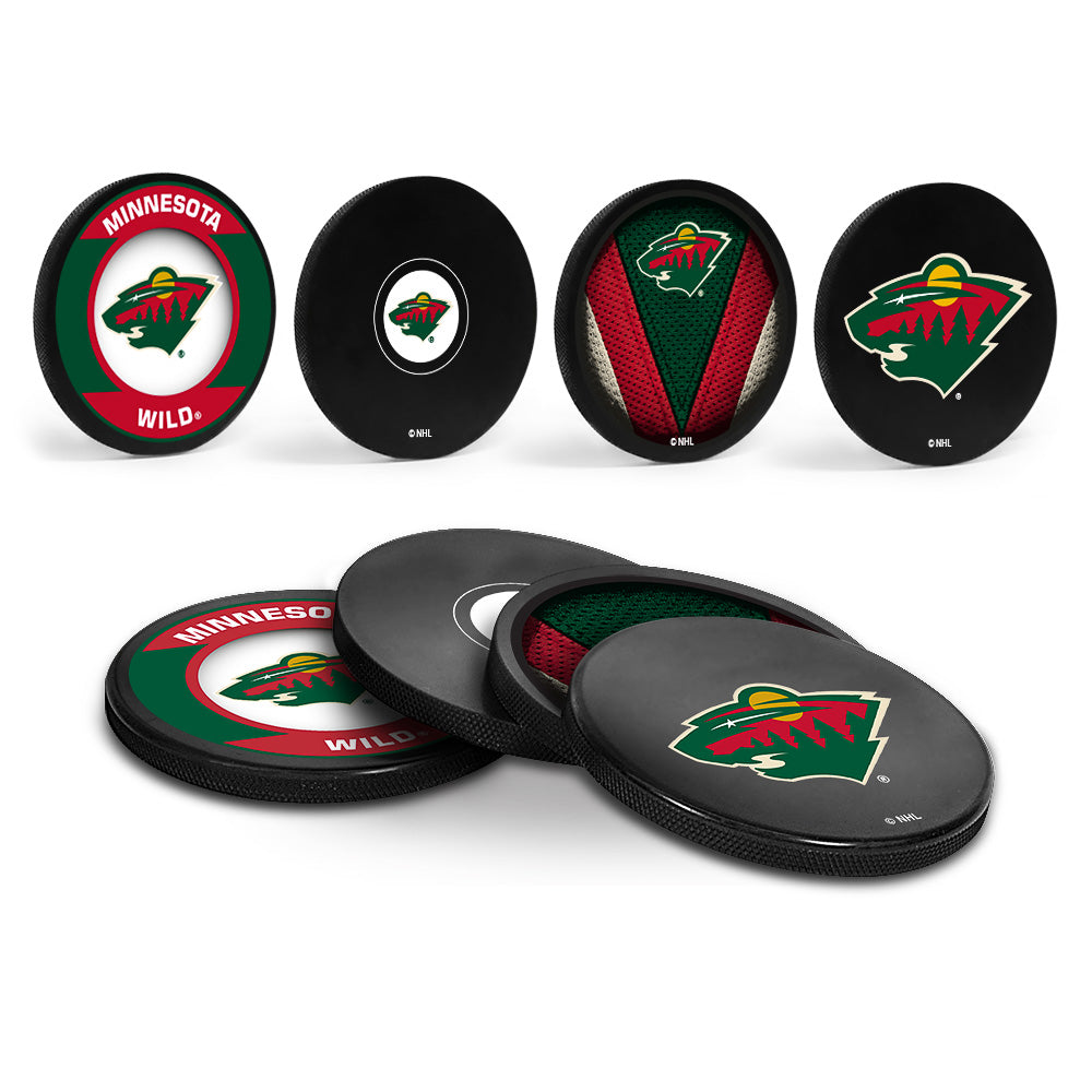 Minnesota Wild Hockey Puck Coaster Set