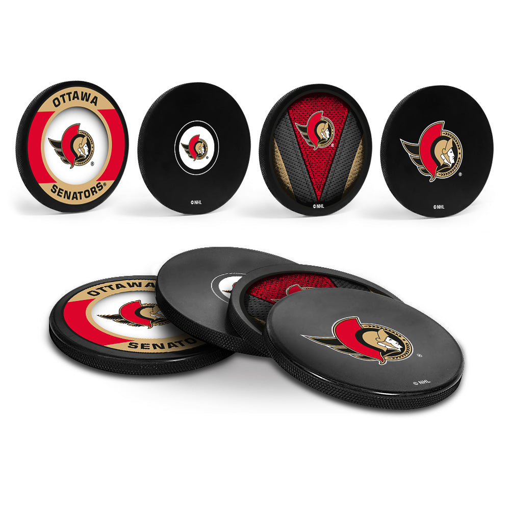Ottawa Senators Hockey Puck Coaster Set