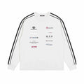 Motorcycle wind fabric letter-print round-neck loose-fitting long-sleeved T-shirt