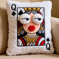 Cartoon Embroidered Square Pillow - Soft Quirky Big Eyes Game Cushion, Decorative Plush Throw Pillow for Home & Bedroom