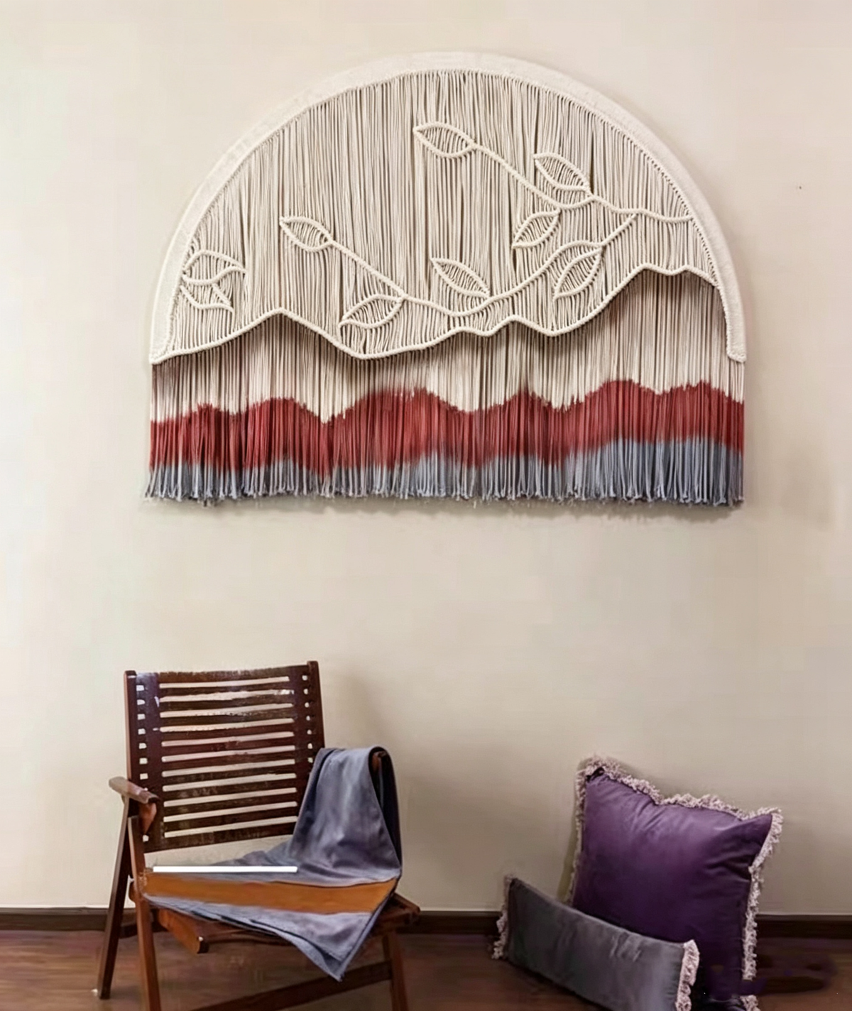 Handmade tapestry circular wall decoration