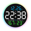 10 Inch Digital Wall Clock with Mood Light TEMP Humidity Date Week Timer Brightness Adjustment Remote DST LED Alarm Clock