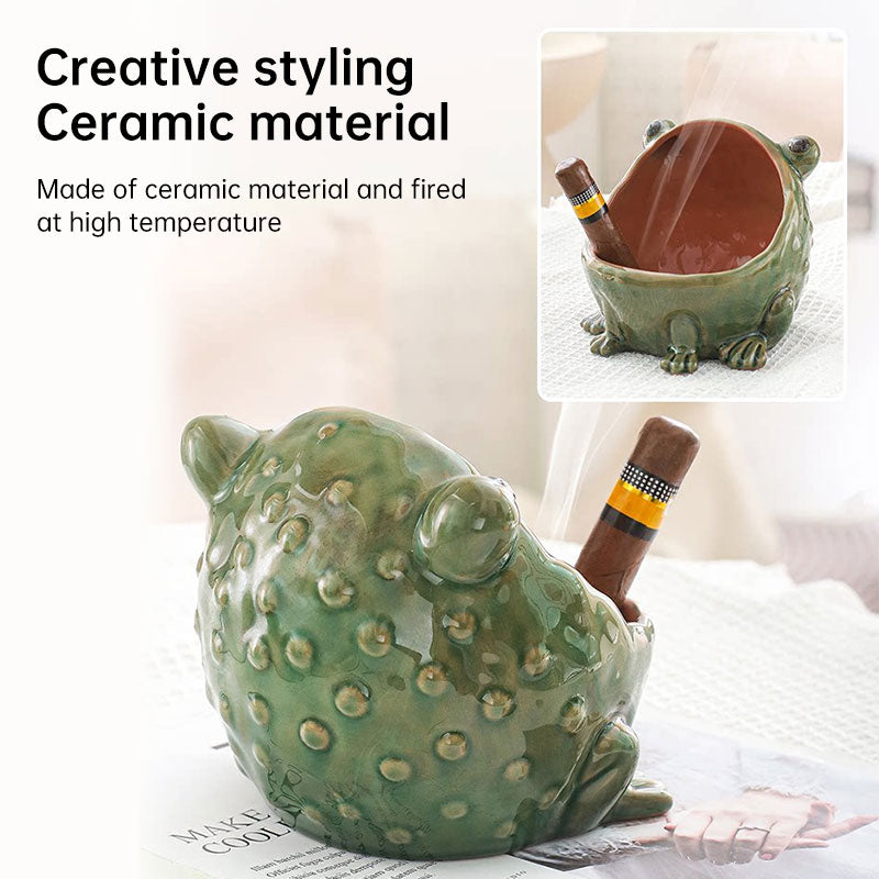 Cute Ceramic Frog Storage Bowl – Animal Figurine Key Candy Organizer, Home Desktop Decor