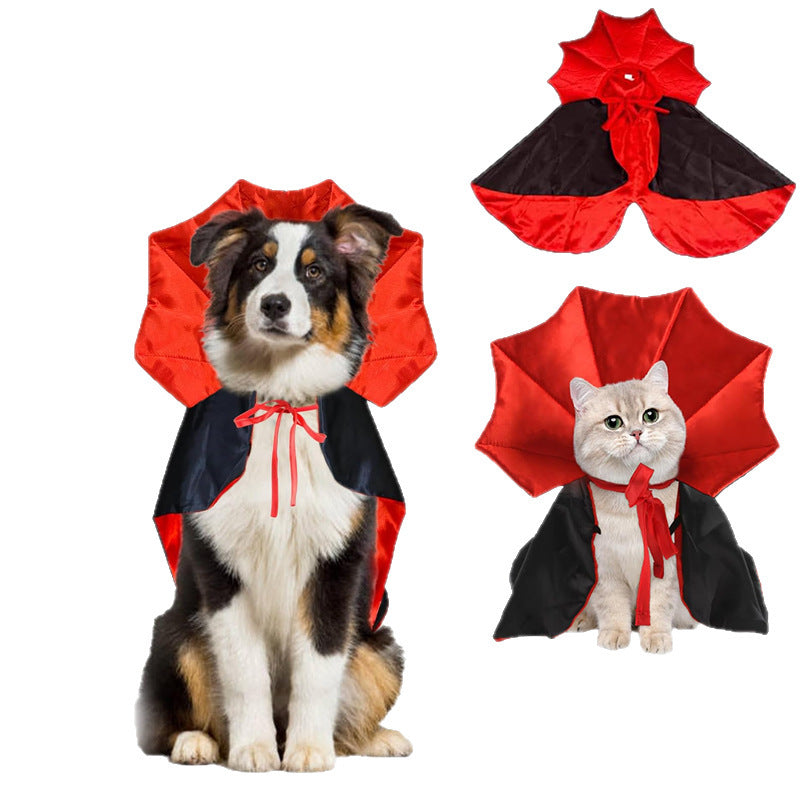 Halloween Vampire Cape for Cats and Dogs, Witch Cloak Pet Costume