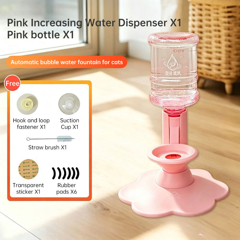 Gravity Cat Water Dispenser, No Electricity, Filter-Free, Adjustable Height Pet Fountain for Cats & Small Dogs