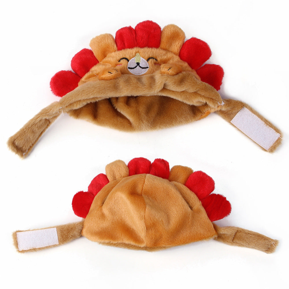Cute Hedgehog Pattern Pet Head Cover Windproof Outdoor Decorative Mask for Cats and Small Dogs