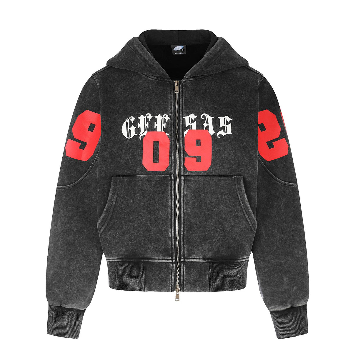 Washed short hoodie women's cardigan jacket