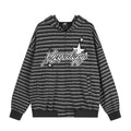 Retro ethnic striped hooded sweatshirt jacket