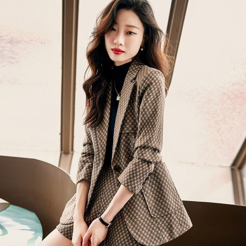 Smart Casual Suit Set Spring Autumn Luxury Style Elegant Fashion Chic Tweed Blazer Short Pants Two-Piece Women's Outfit
