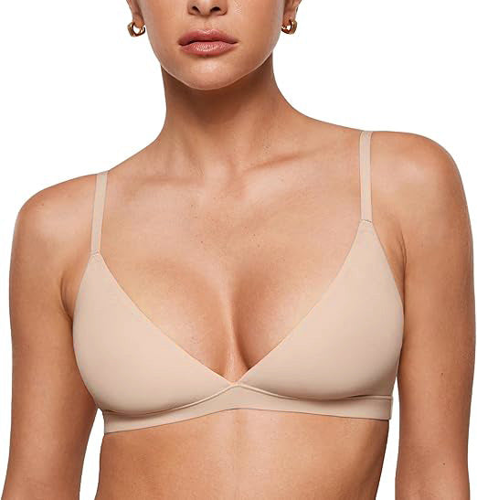 Women's Inbarely Triangular Bra Low-Cut Wire-Free Seamless Bra Soft Comfortable Sexy Underwear