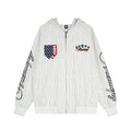 Striped letter hooded sweatshirt with zipper and cardigan