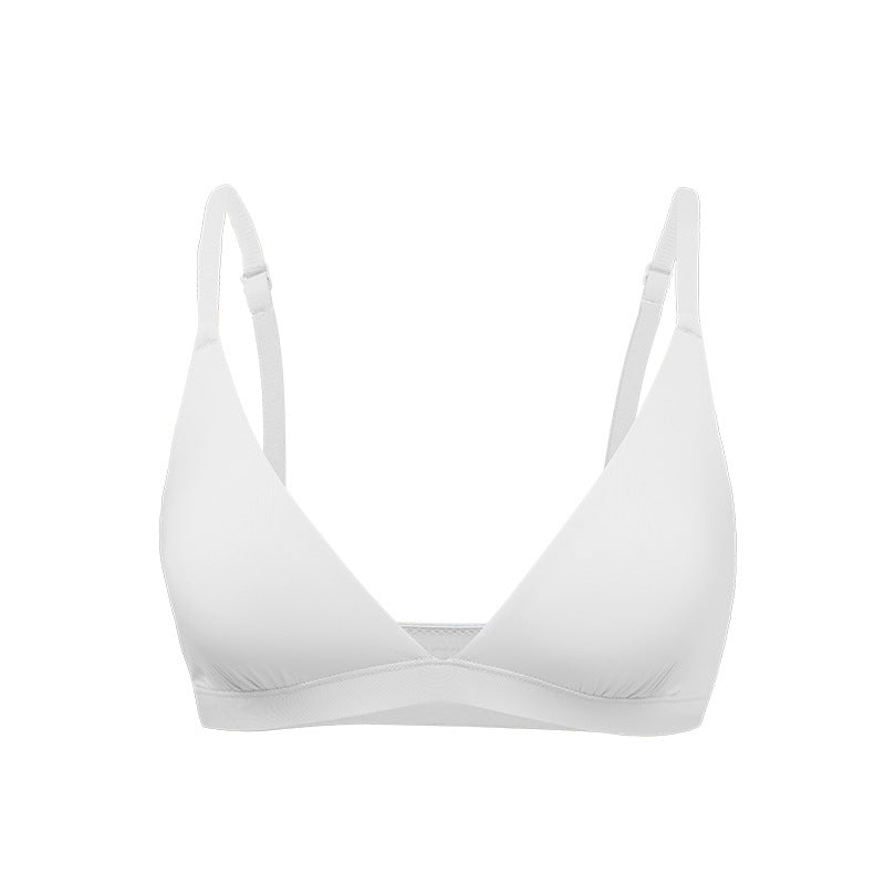 Skim Fine Strap Triangular Cup No Pad Backless Women's Bra Small Bust Non-Empty Cup Deep
