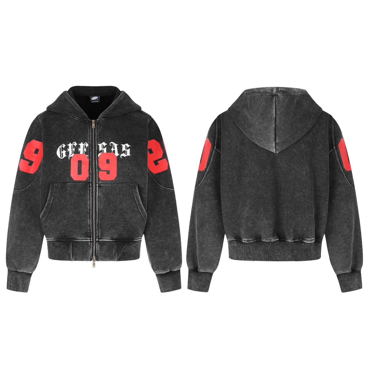 Washed short hoodie women's cardigan jacket