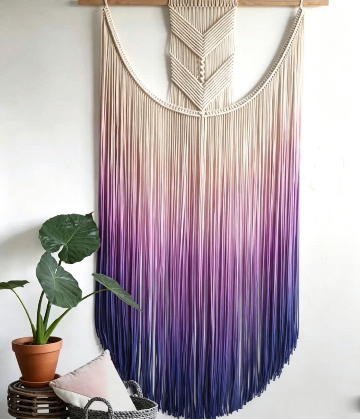 Handmade woven tapestry tassel wall decoration