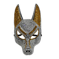 Sparkly Anubis Mask, Rhinestone Egyptian God Mask for Halloween & Masquerade Party