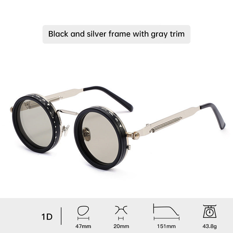 Vintage ND9 Punk Sun Glasses, 9-Level UV Filter, Includes Protective Case