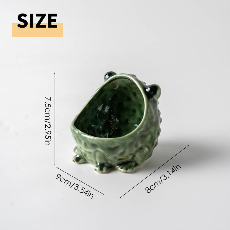 Cute Ceramic Frog Storage Bowl – Animal Figurine Key Candy Organizer, Home Desktop Decor