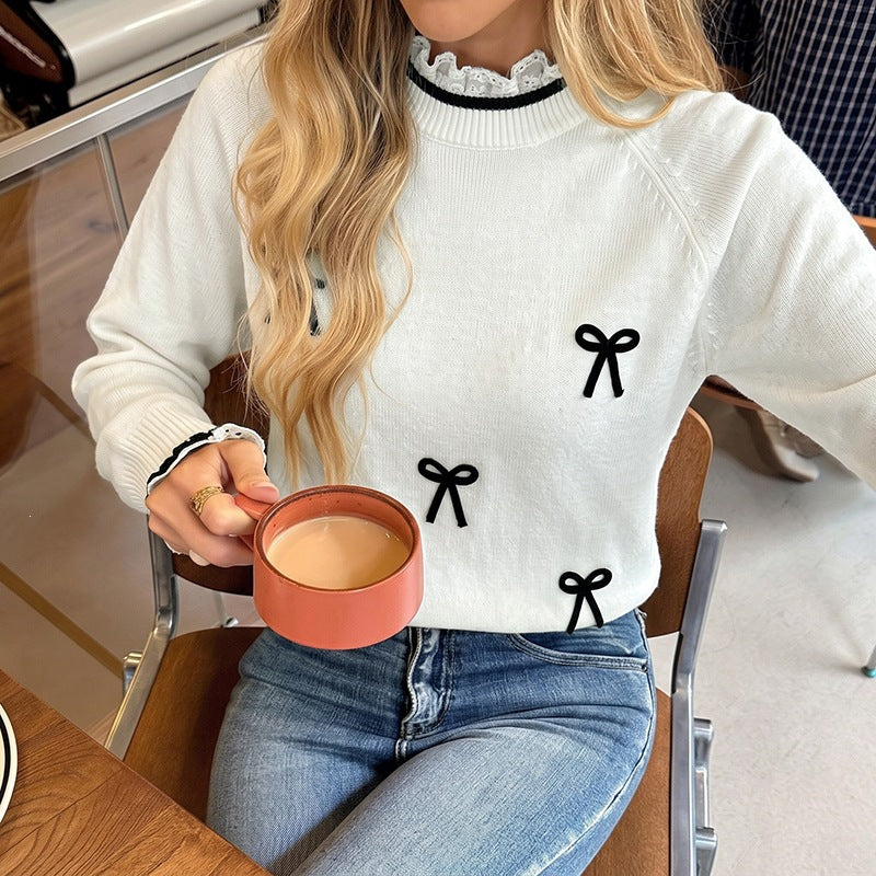Color blocked bow sweater