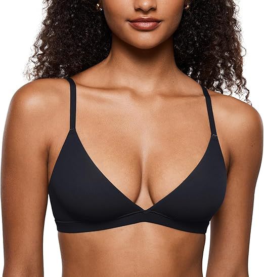 Women's Inbarely Triangular Bra Low-Cut Wire-Free Seamless Bra Soft Comfortable Sexy Underwear