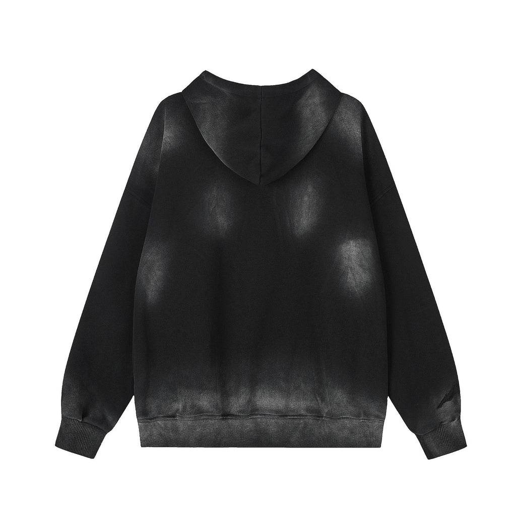 Letter washed hoodie cardigan versatile jacket