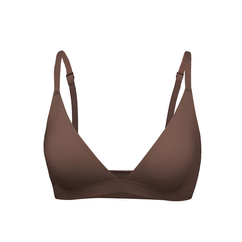 Skim Fine Strap Triangular Cup No Pad Backless Women's Bra Small Bust Non-Empty Cup Deep