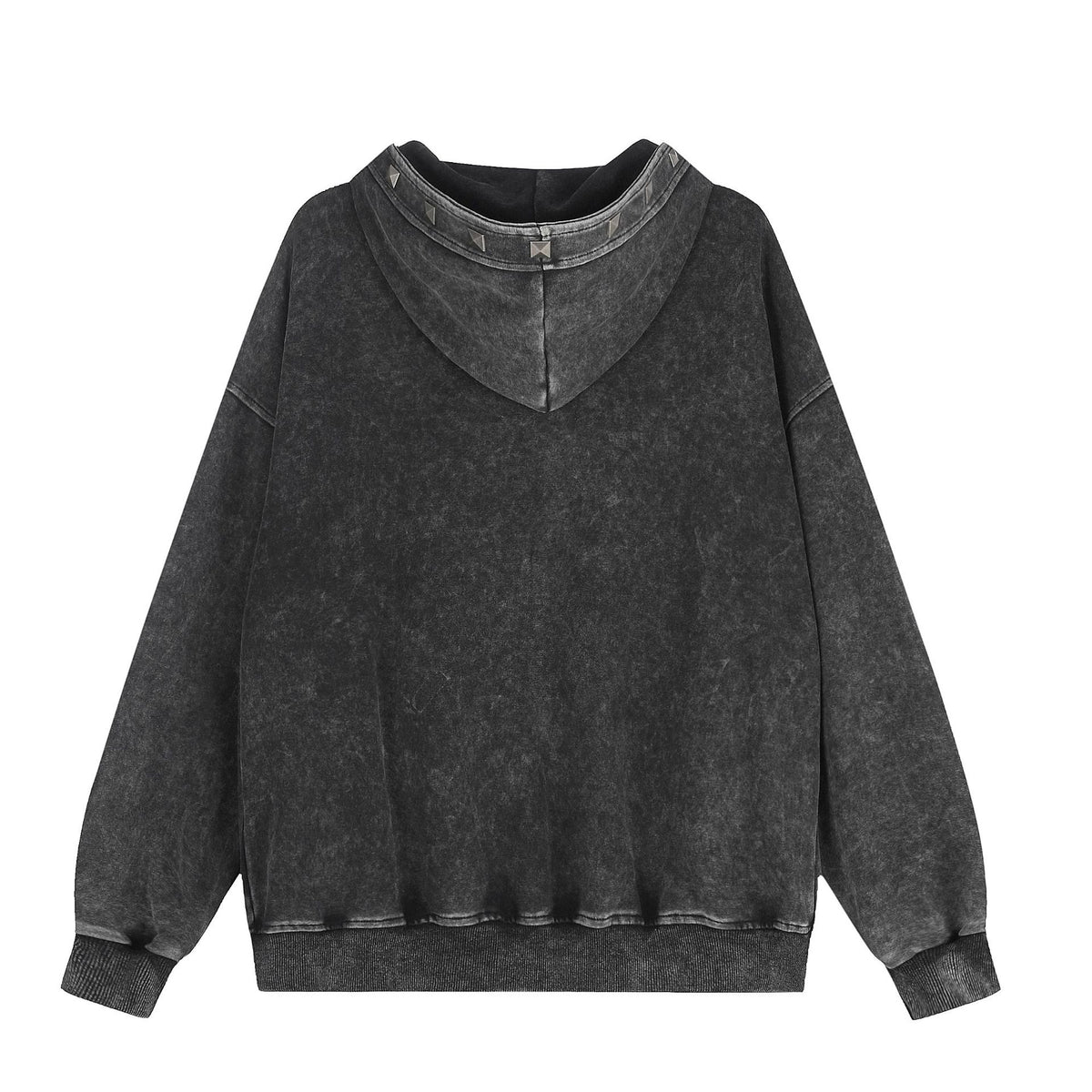 Punk Abi style rivet hooded sweatshirt cardigan jacket