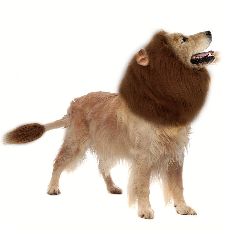 Fun Lion Head Mask with Ears for Pets - Animal Transformation Costume