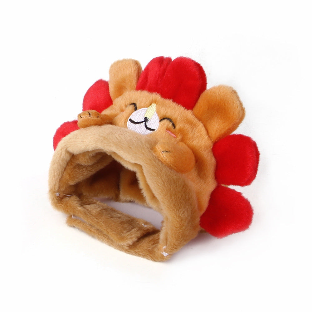 Cute Hedgehog Pattern Pet Head Cover Windproof Outdoor Decorative Mask for Cats and Small Dogs