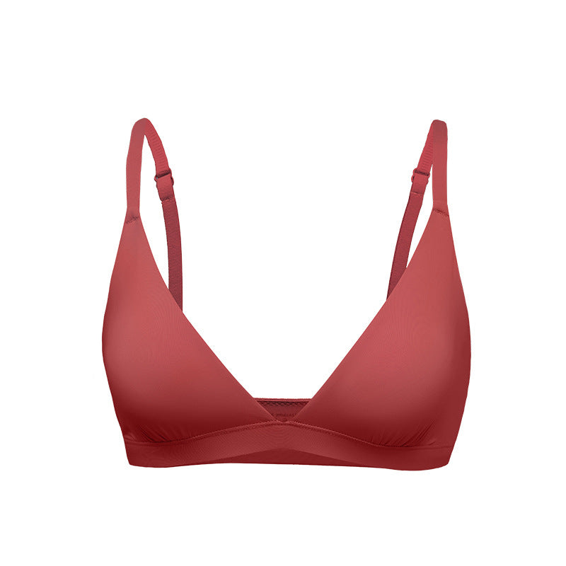 Skim Fine Strap Triangular Cup No Pad Backless Women's Bra Small Bust Non-Empty Cup Deep
