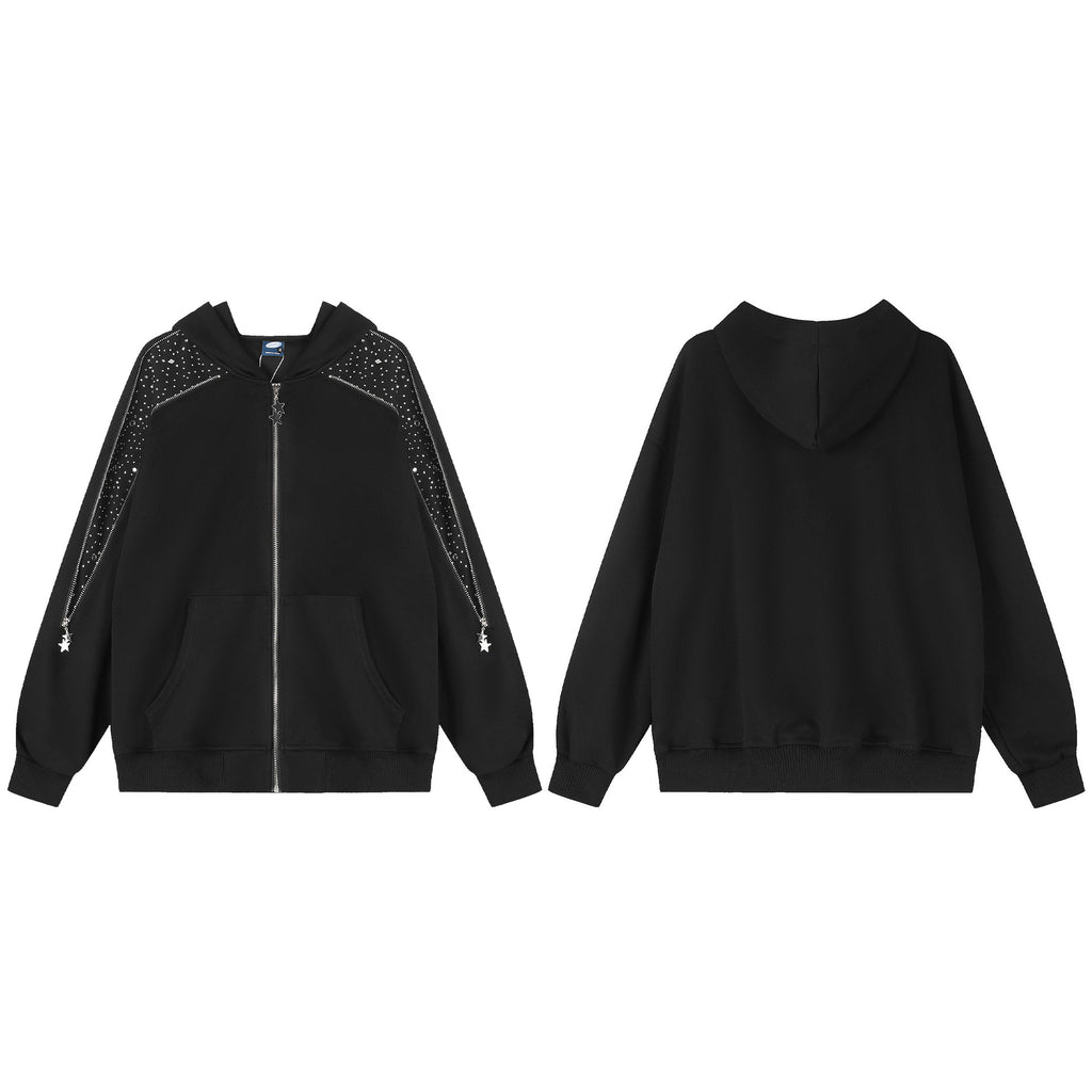Retro casual versatile hoodie cardigan jacket