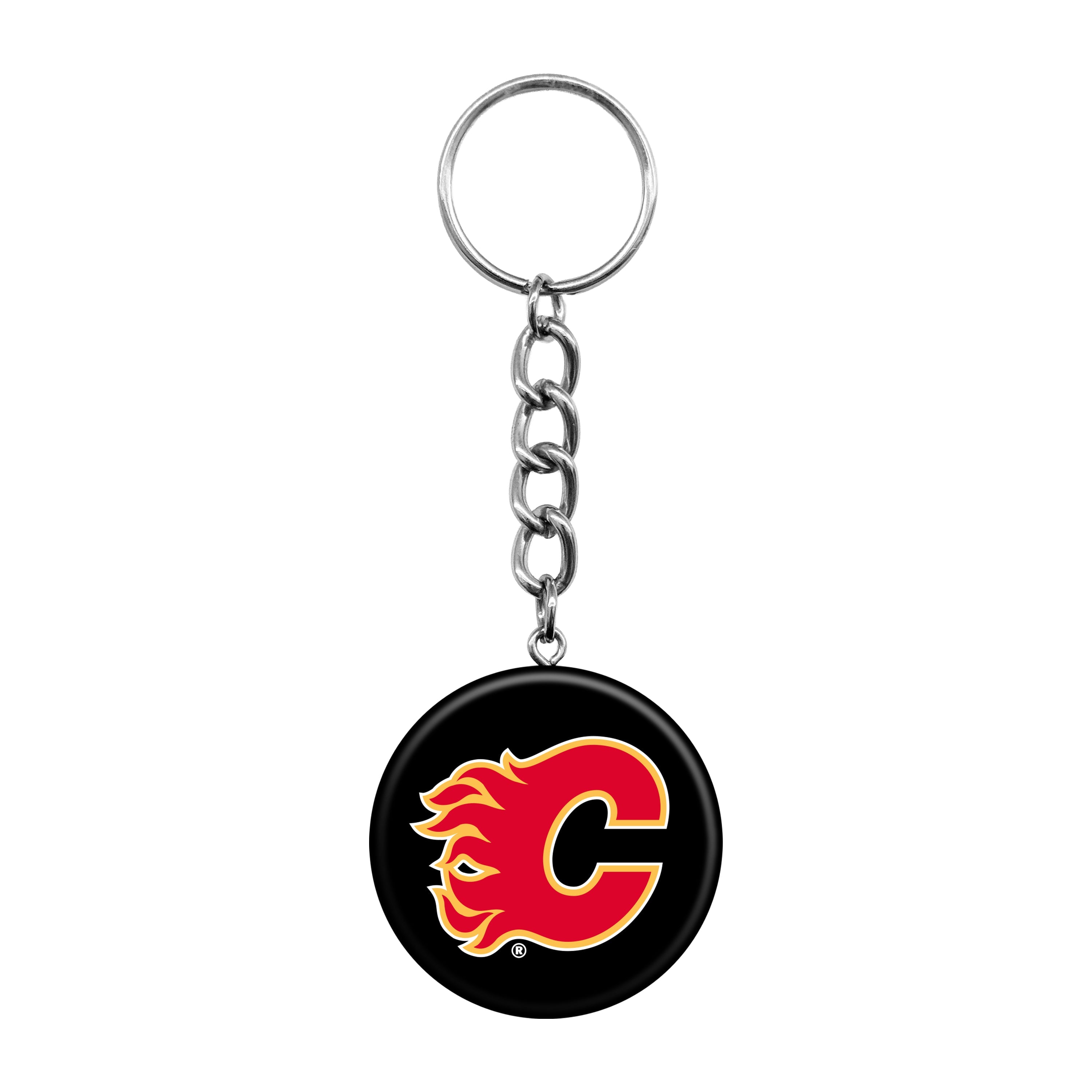 Calgary Flames Mini Hockey Puck Keychain